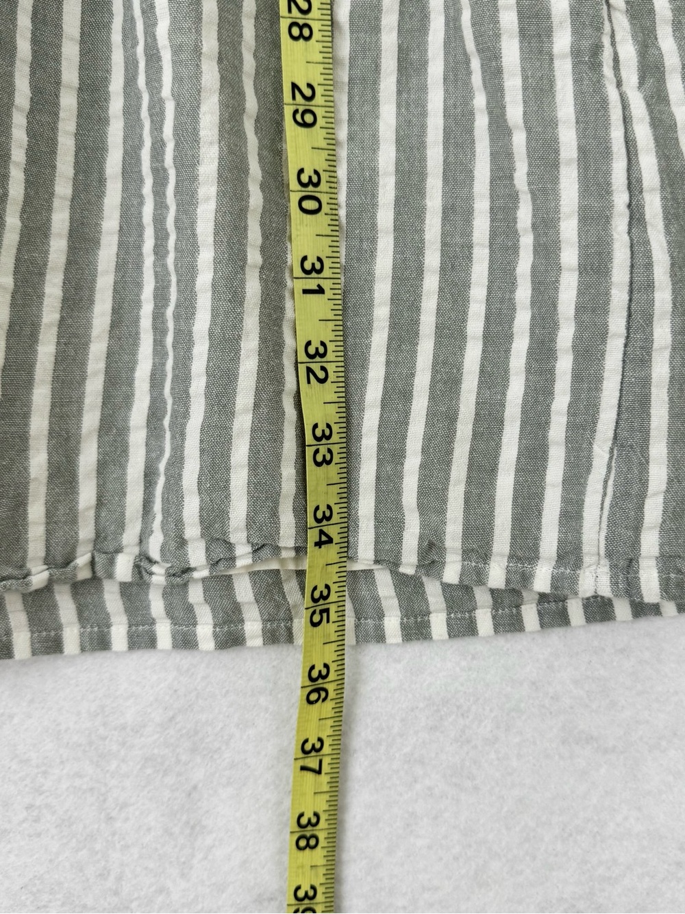Madewell Flutter Sleeve Mini Dress Sage Green White Striped Seersucker Size M - Picture 15 of 16